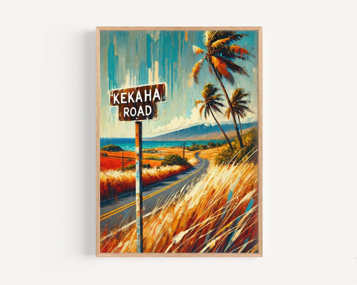 Kekaha Road Kauai Art Print Hawaii Travel Poster