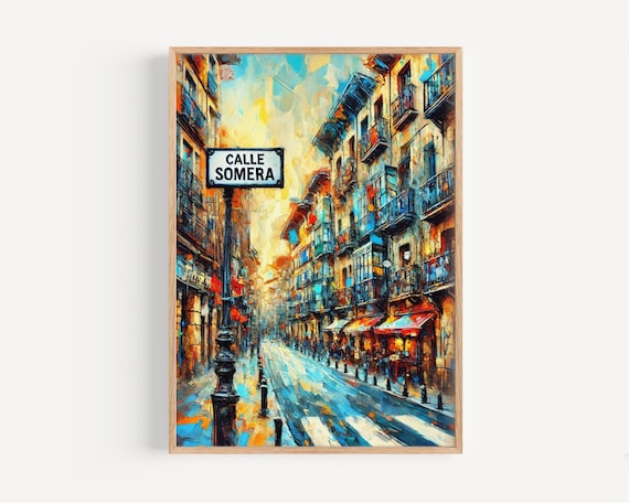 Calle Somera, Bilbao Spain Travel Poster