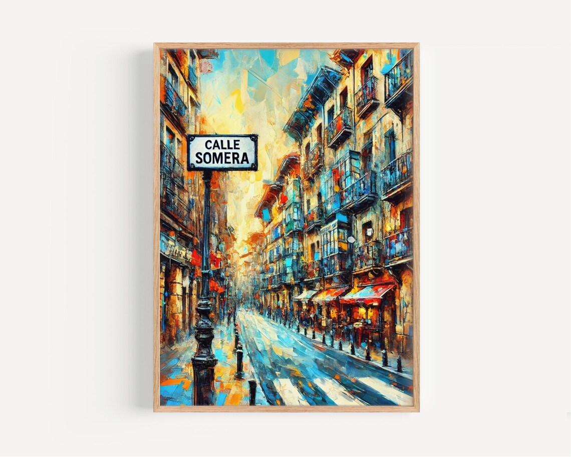 Calle Somera, Bilbao Spain Travel Poster