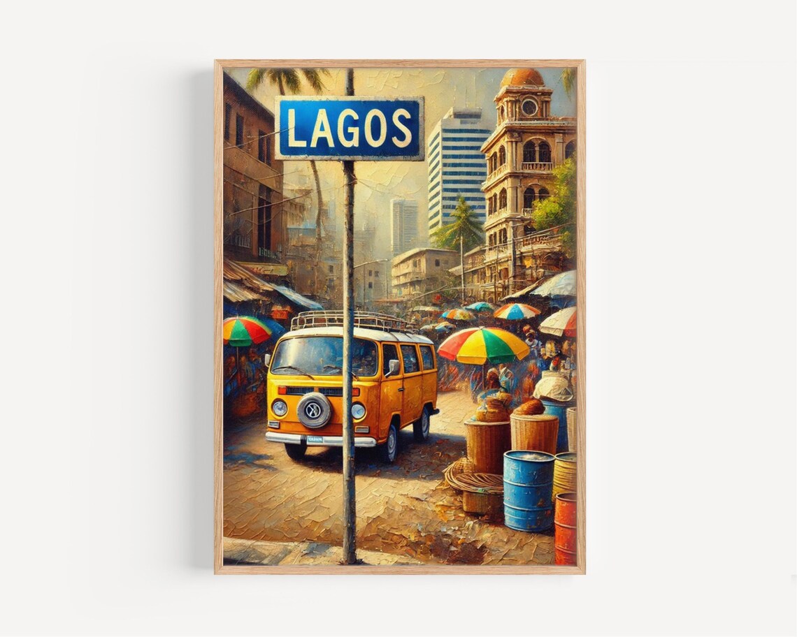 Nigeria Lagos Travel Poster, Modern Home Decor
