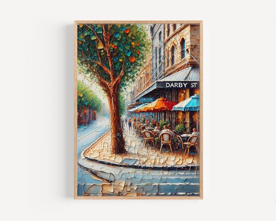 Newcastle Darby St Wall Art Travel Print Australian Decor Gift Housewarming Poster