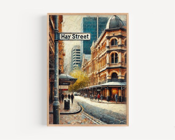 Perth Hay Street Historic Buildings Daytime Oil Painting Poster