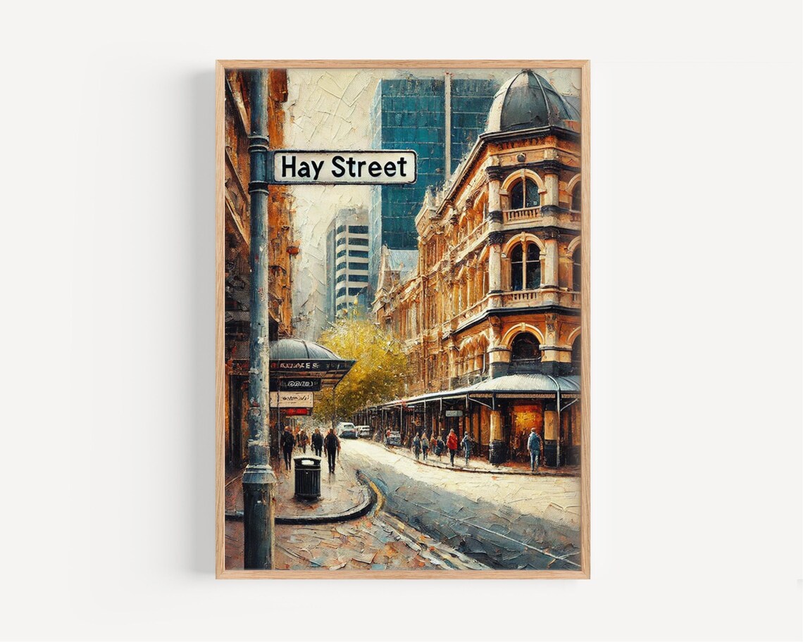 Perth Hay Street Historic Buildings Daytime Oil Painting Poster