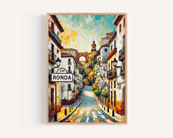 Ronda, Spain Travel Poster, European City Art Print