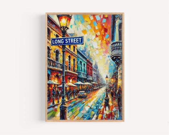 Cape Town Long Street Wall Art Print Travel Poster African Gift Housewarming Souvenir Stylish Home Decor