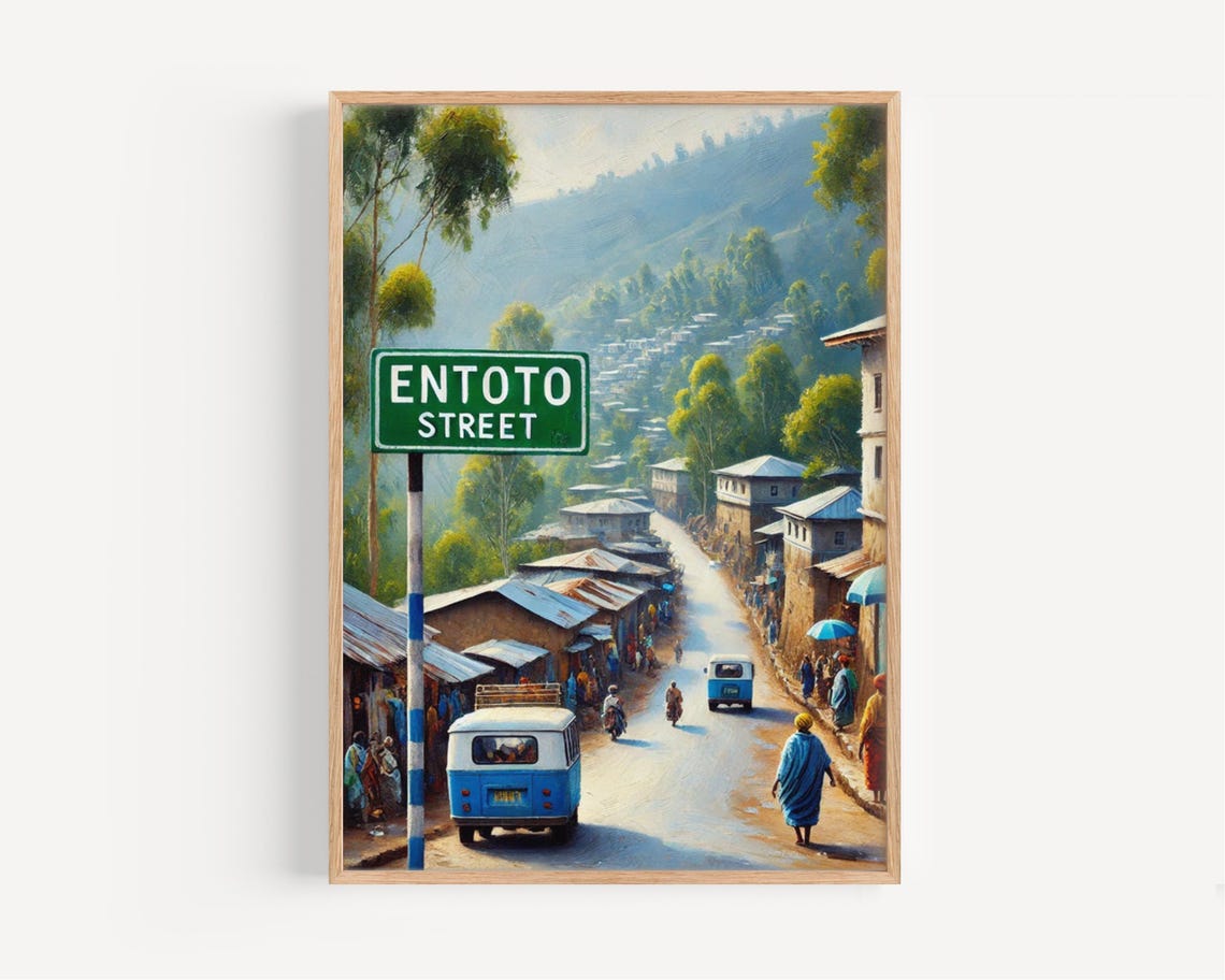 Addis Ababa Street Art Print, Ethiopia Travel Poster