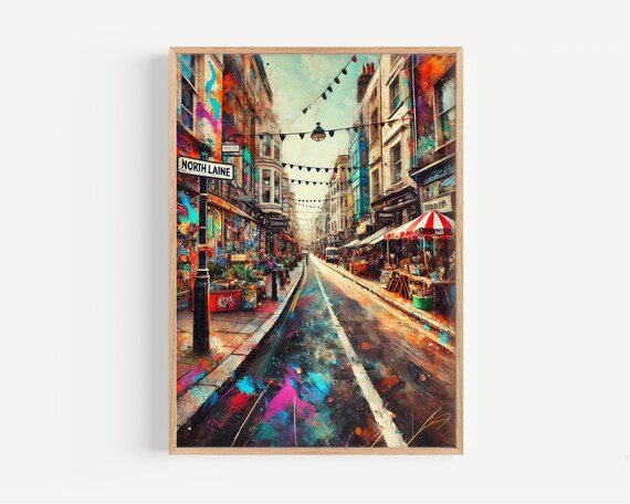 North Laine UK Street Art Travel Poster