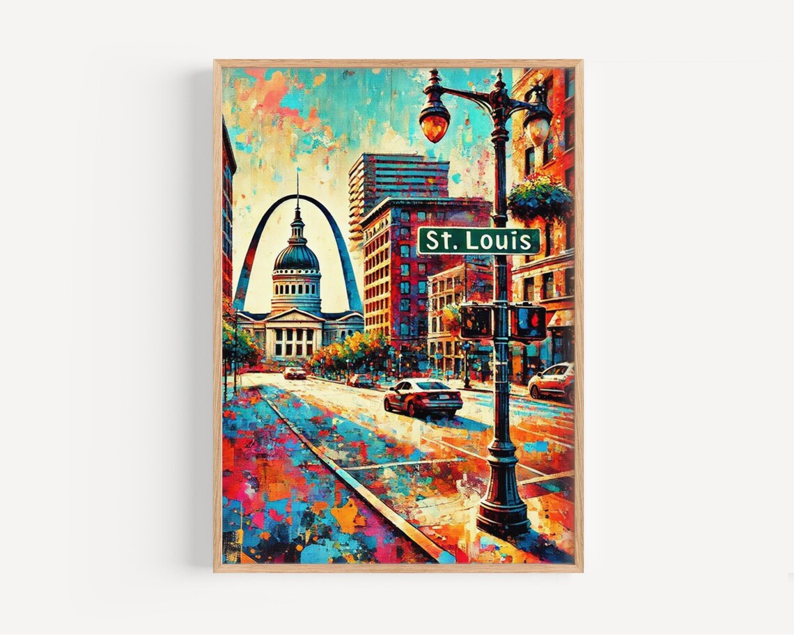 St Louis Street Art Print, Missouri Travel Poster