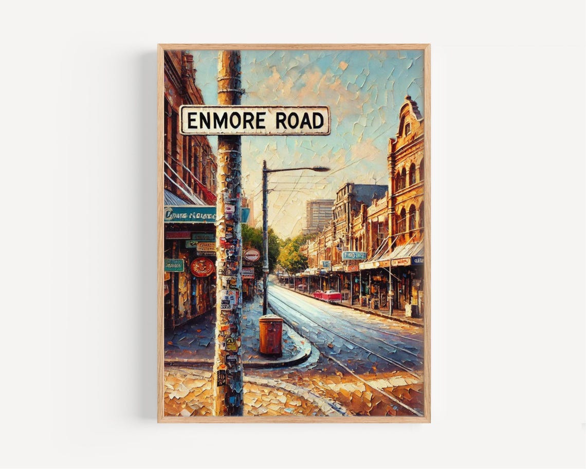 Enmore Road Sydney Street Sign Eclectic Shops Impressionist Poster