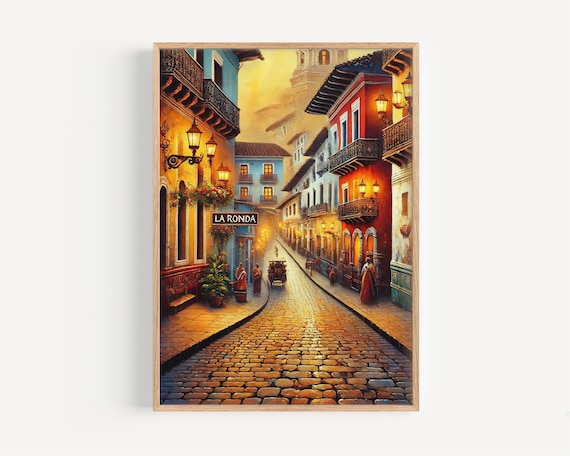 La Ronda Wall Art Quito Print Ecuador Travel Souvenir Poster City Gift Housewarming Decor Colonial Charm Fine Paper