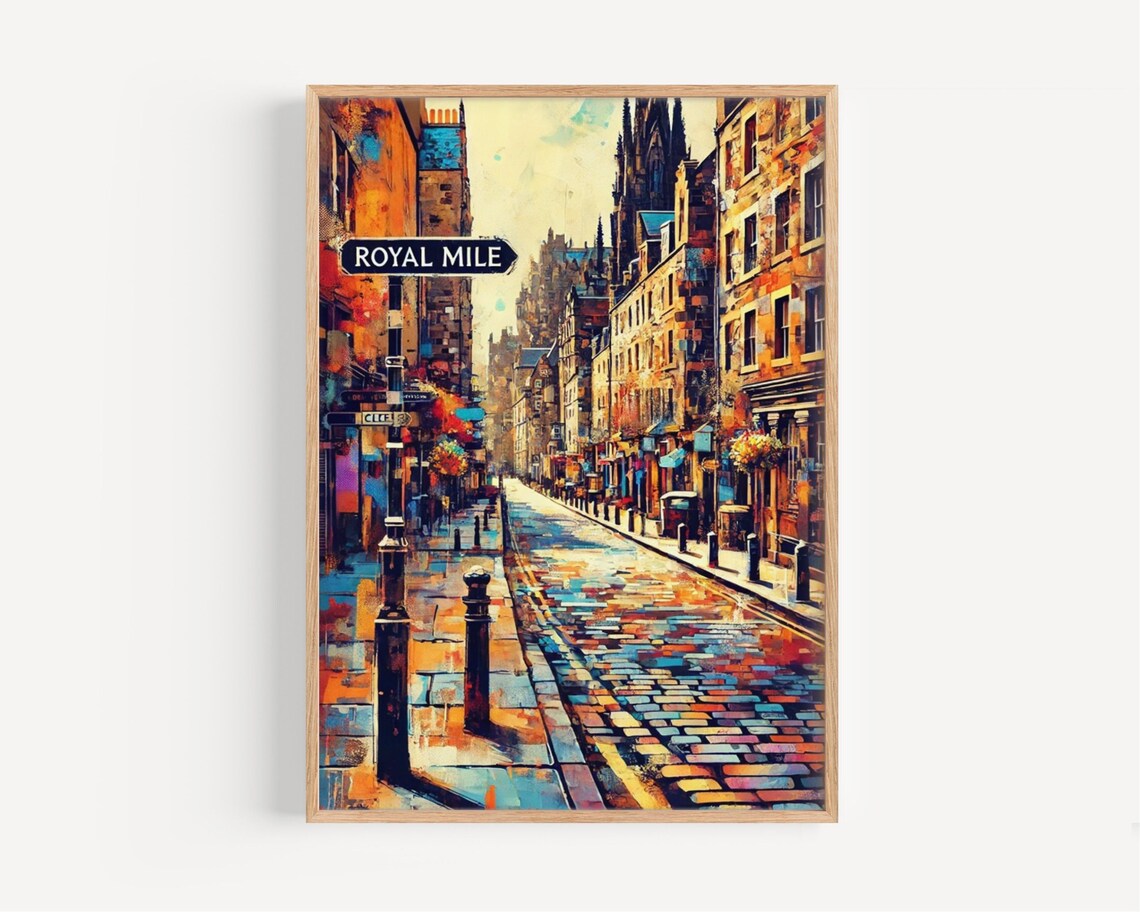 Royal Mile Edinburgh Vibrant Travel Poster