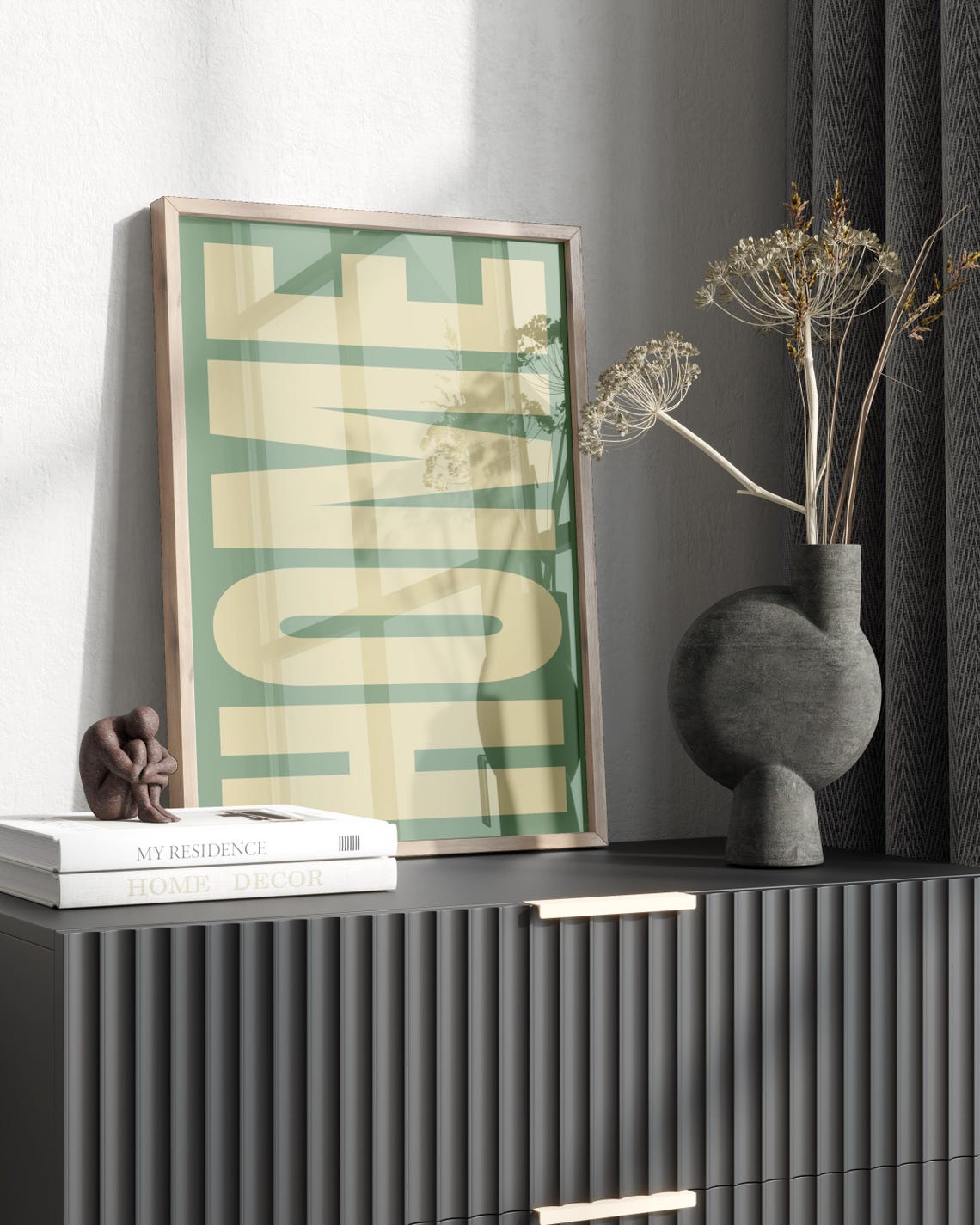 Home Typography Poster Sage Green Beige Bold Modern Word Art - Image 2