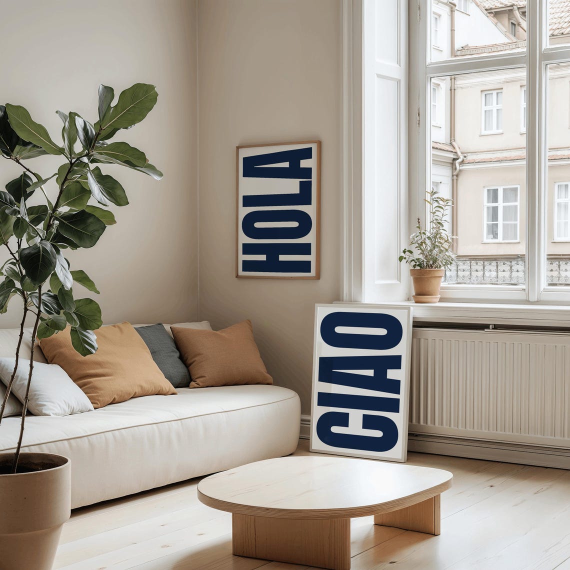 Hola Navy Blue Typography Spanish Welcome Hallway Decor Poster - Image 2