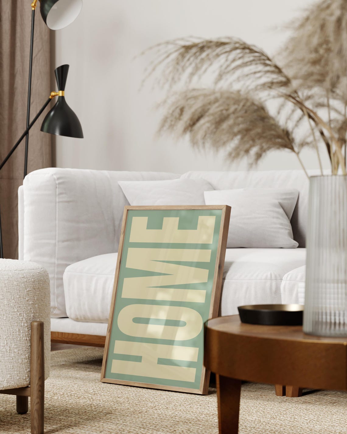 Home Typography Poster Sage Green Beige Bold Modern Word Art - Image 3