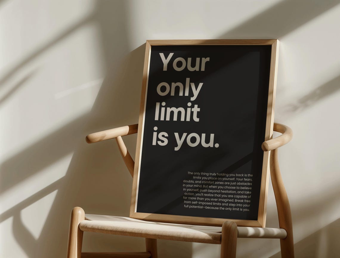 Your Only Limit Is You Motivational Quote Poster - Image 4