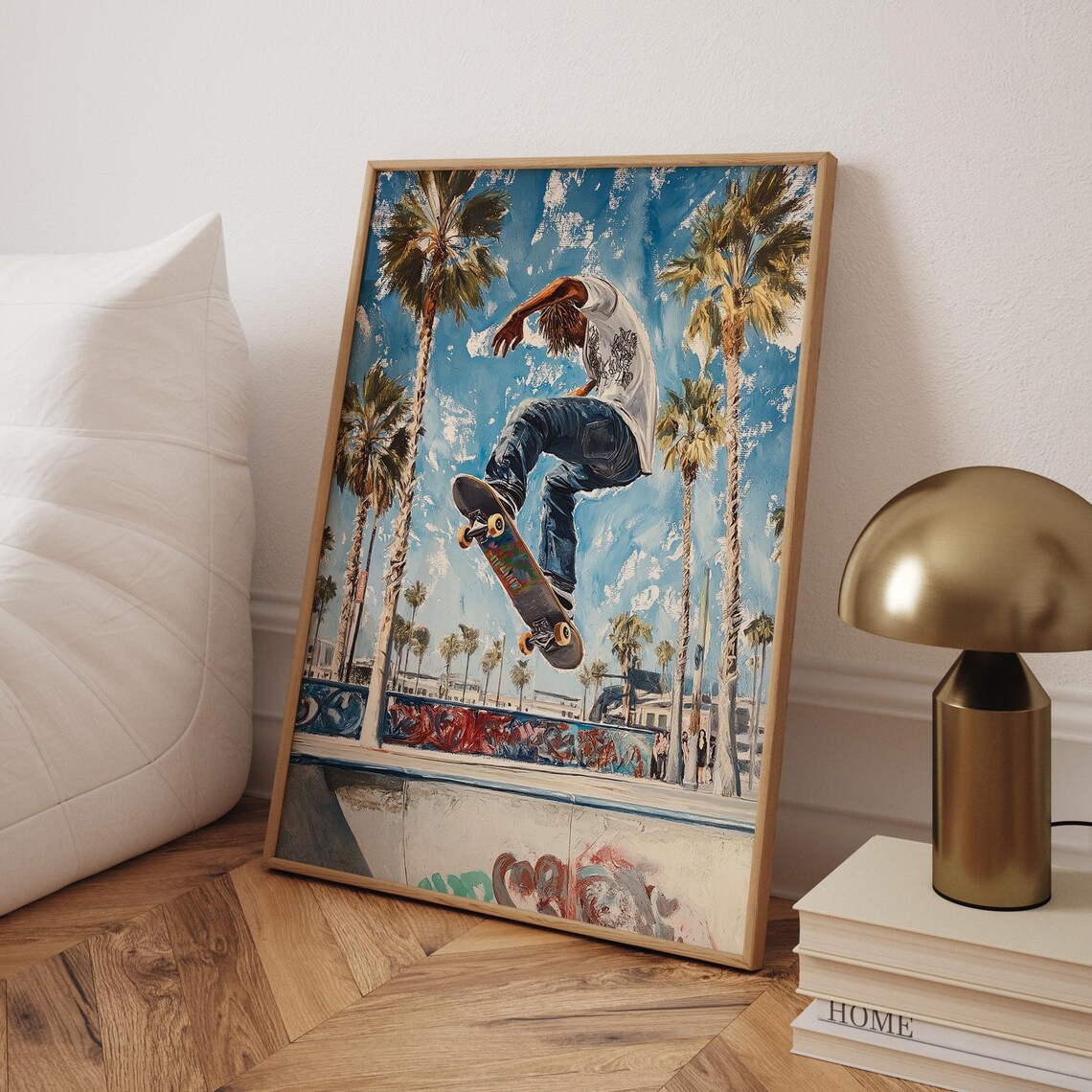 Venice Beach Skatepark Gouache-Style Travel Poster