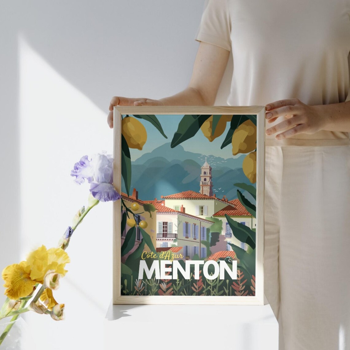 Vintage Menton Poster, French Riviera Travel Print - Image 2