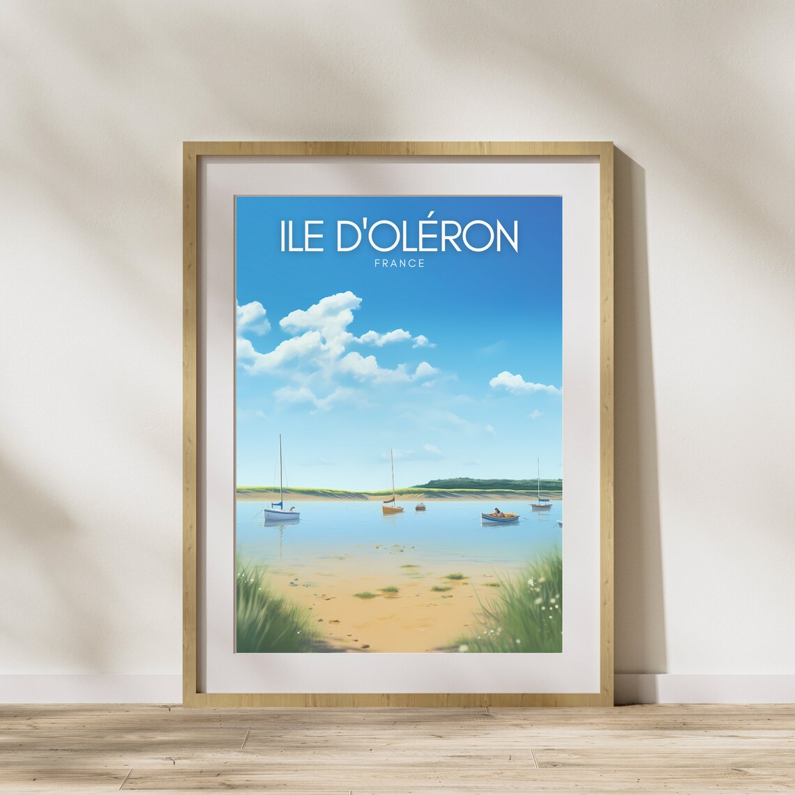 Ile D Oleron France Sailboats Beach Seaside Vintage Travel Poster - Image 2