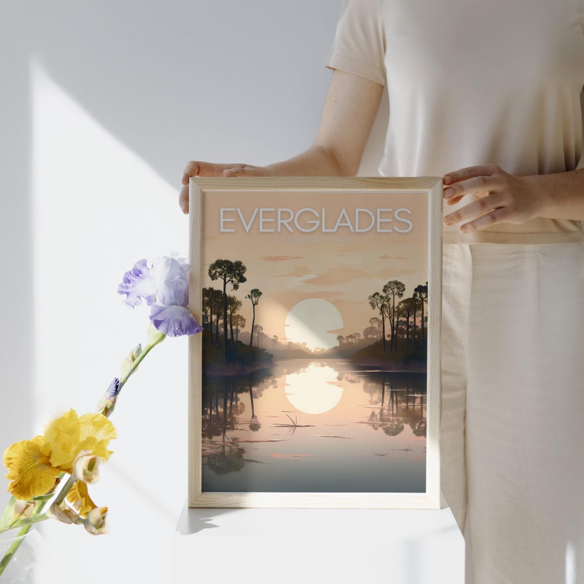 Everglades National Park Sunset Over Wetland Travel Poster Art - Image 3