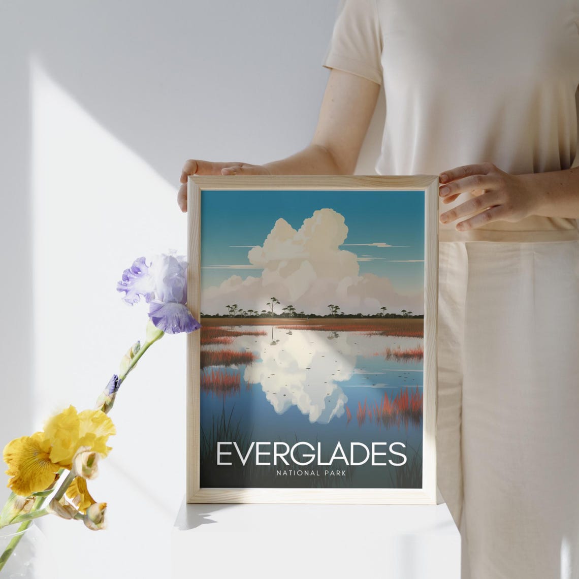 Everglades National Park Poster with Wetlands Reflection and Sawgrass - Image 2