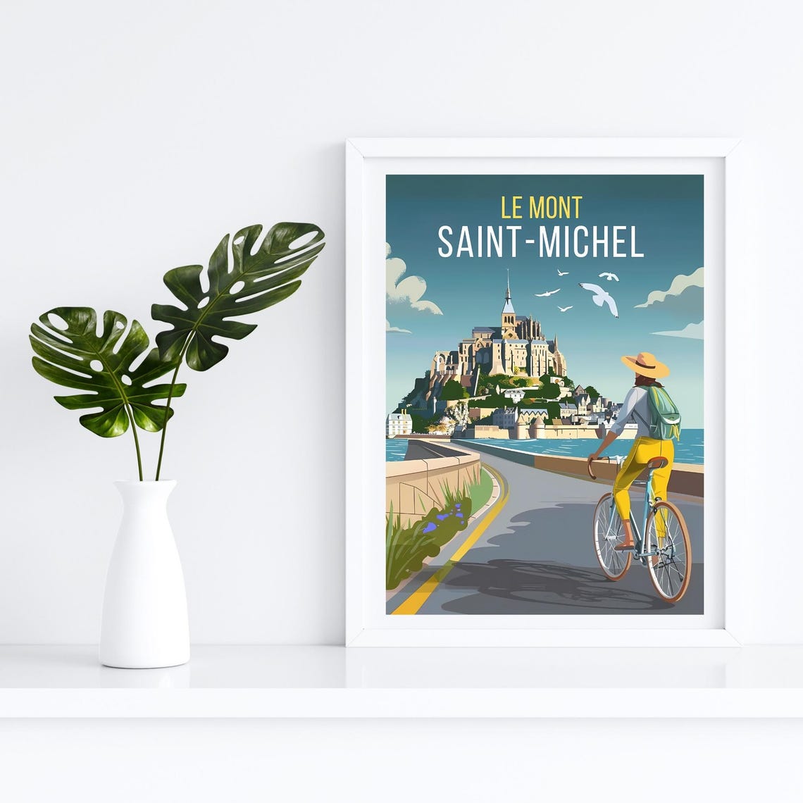 Mont Saint Michel Poster Normandy Travel Poster France Coastal Wall Art Normandy Print Mont St Michel French Poster Godmother Gift - Image 4