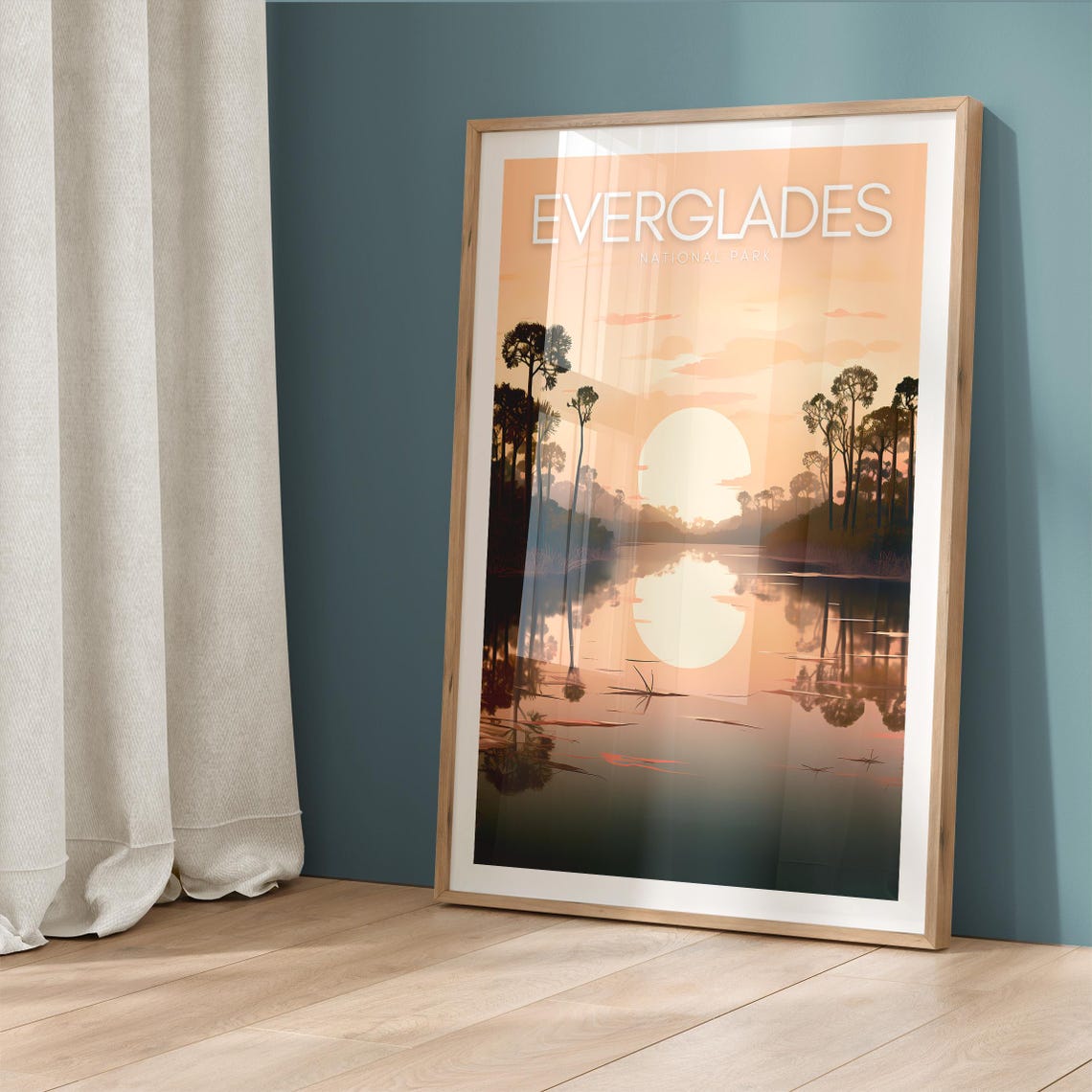 Everglades National Park Sunset Over Wetland Travel Poster Art - Image 5
