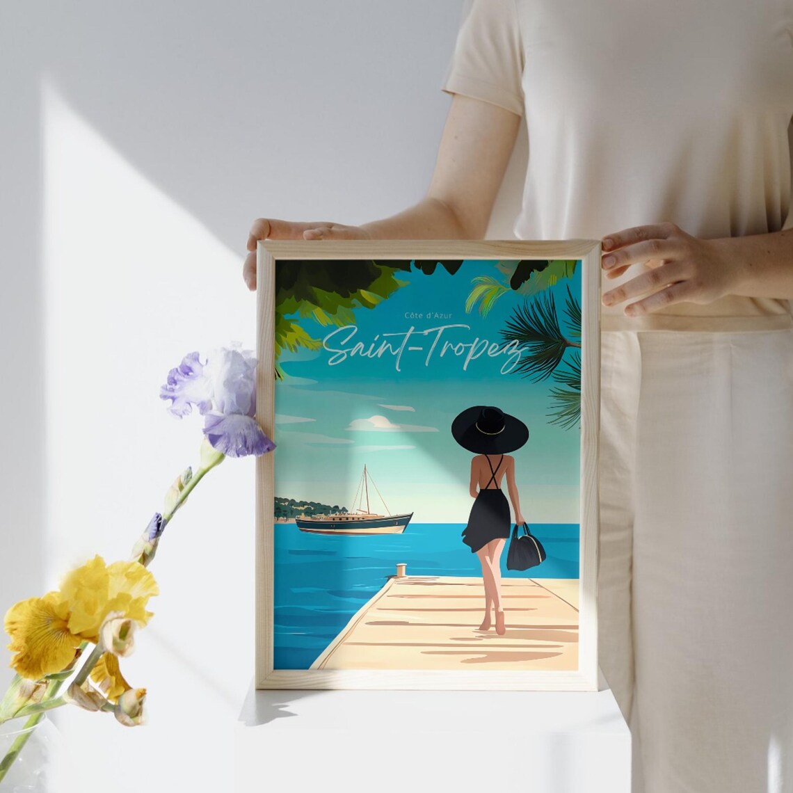 Saint Tropez Vintage Travel Poster, French Riviera - Image 2