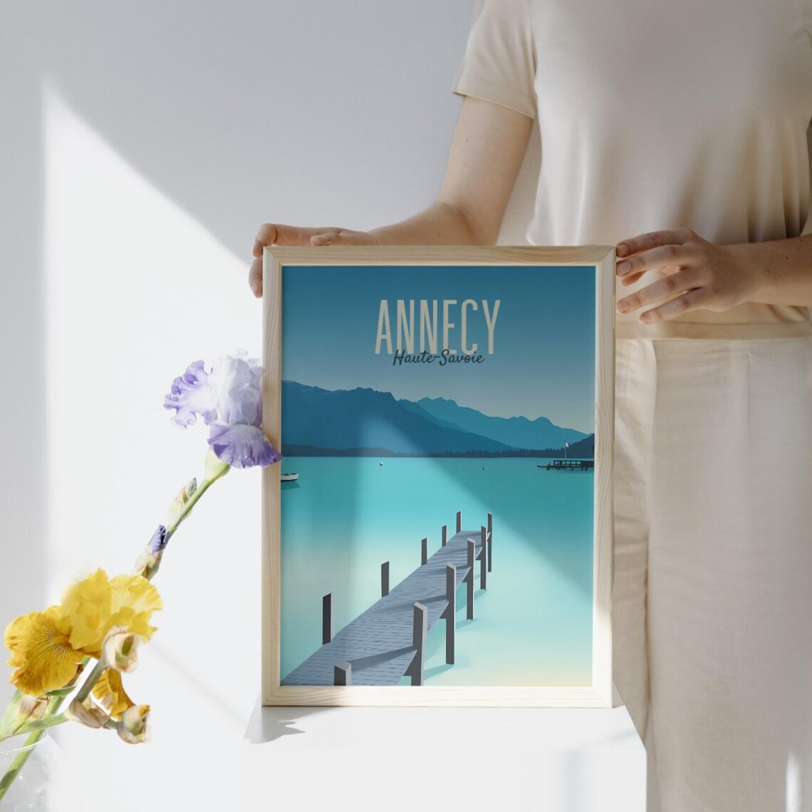 Annecy France Vintage Travel Poster, Alpine Landscape - Image 2