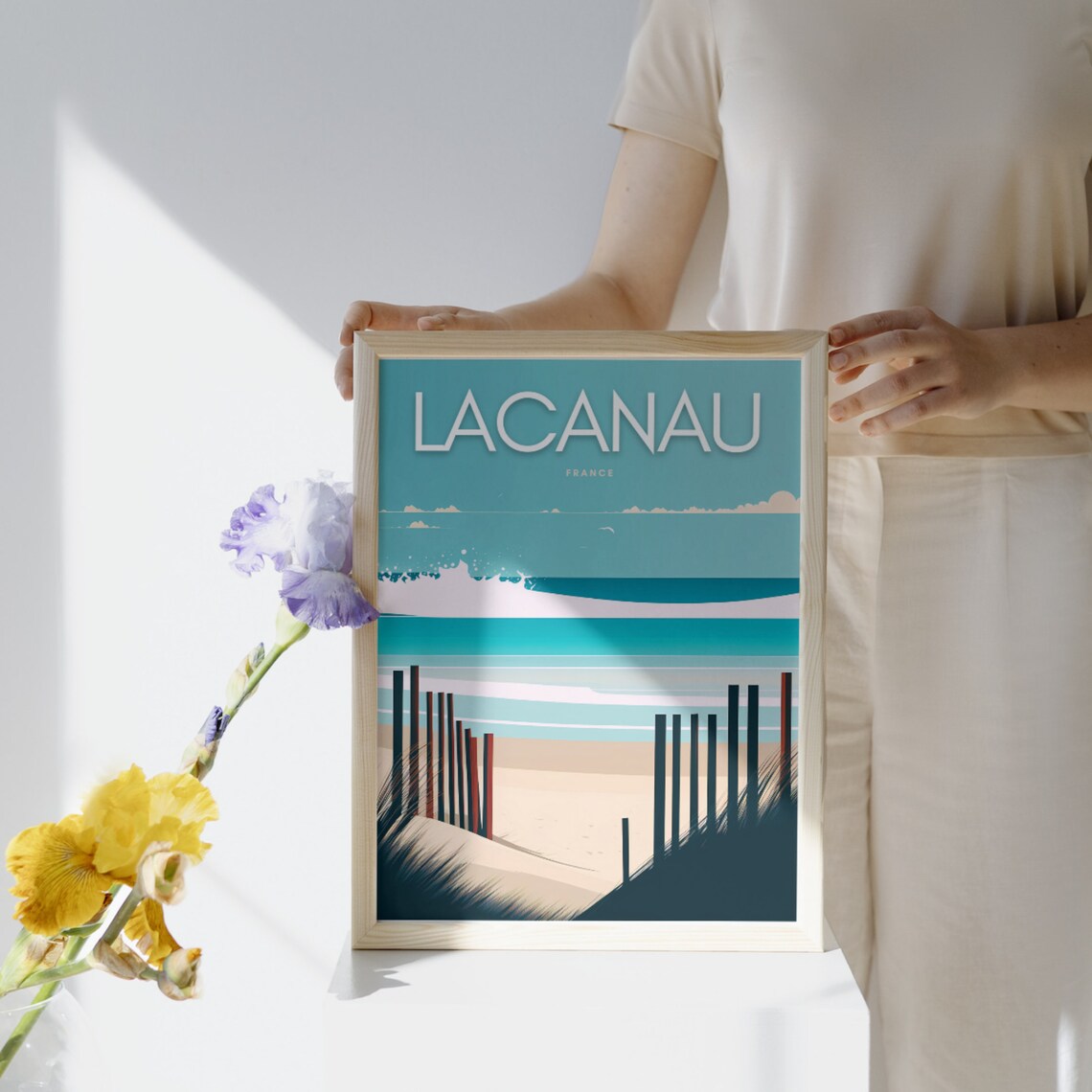 Lacanau Beach Travel Poster, France Wall Art - Image 3
