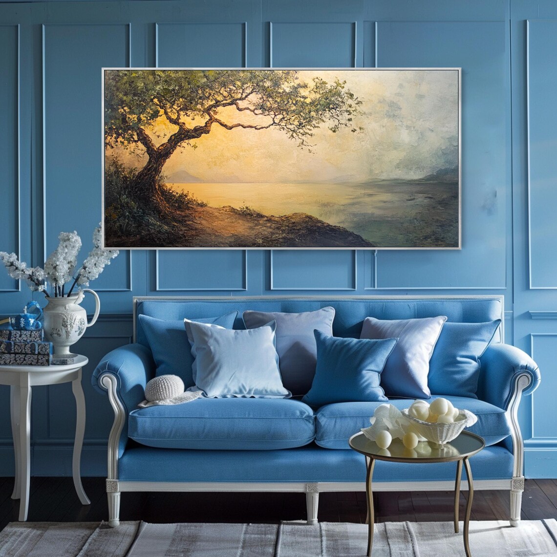 Original Tree Painting On 3d Green Tree Textured Wall Art Impressionist Wall Art Vibrant Nature Living Room Decor - Image 3