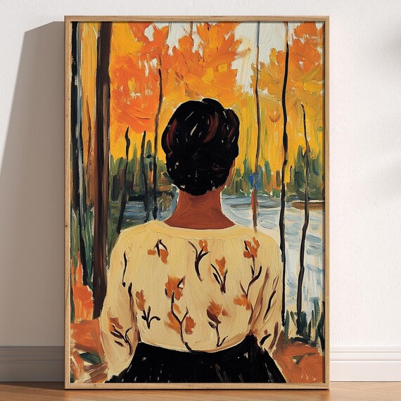 Nature Scene Henri Matisse Print Henri Matisse Style Fauvism Painting Poster Female Viewing Nature Modern Exhibition Art Autumn Woodland
