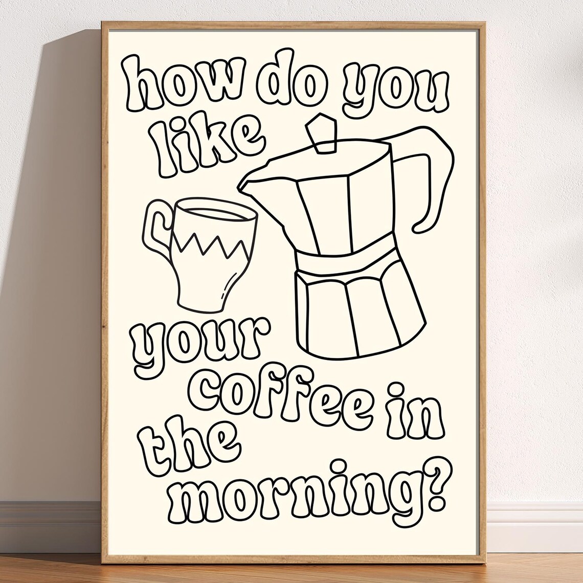 How Do You Like Your Coffee In The Morning Kitchen Moka Pot Poster