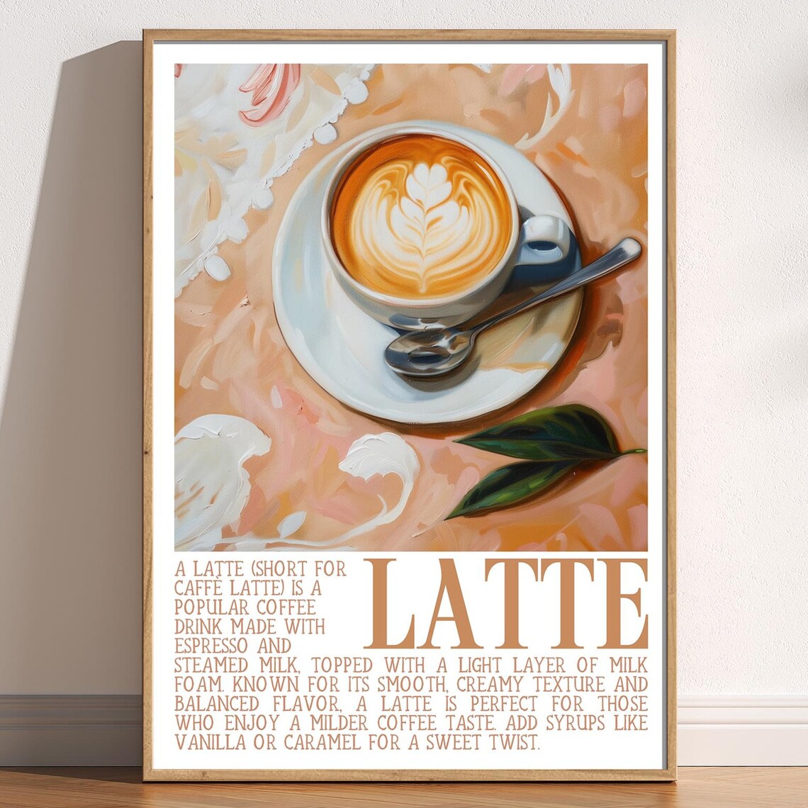 Latte Coffee Retro Vintage Kitchen Art Print