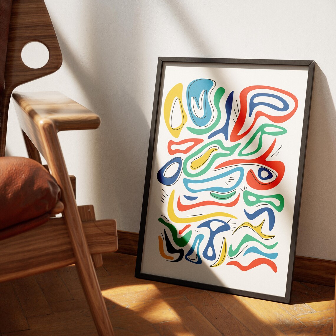 Abstract Mid-Century Modern Boho Wall Art Print
