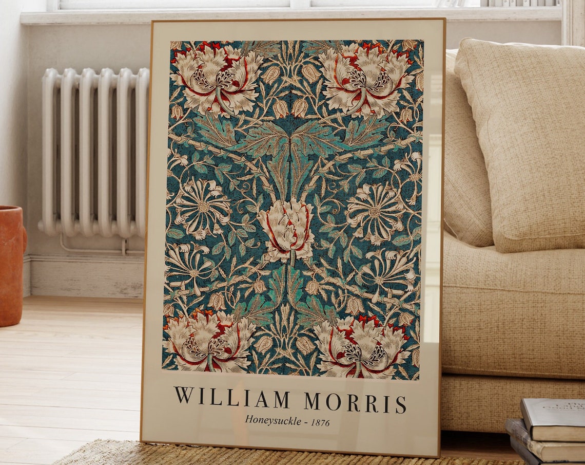 William Morris Honeysuckle 1876 Botanical Pattern Art Poster