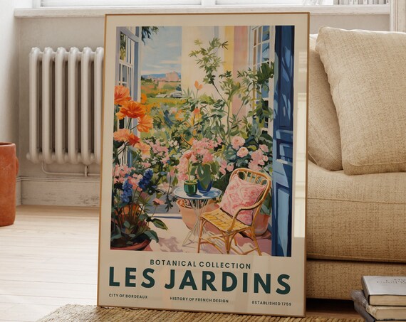 Colourful Terrace Flower Poster Botanical Garden Collection Travel Kitchen Art Plant Print Gift For Her Vibrant Friend