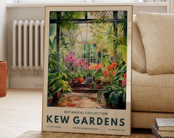 Kew Gardens Greenhouse London Botanical Collection Art Poster
