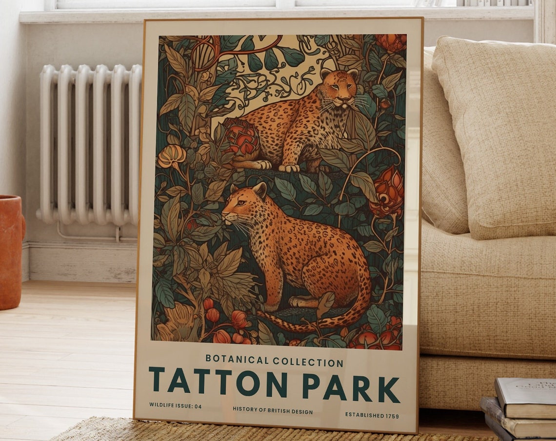 Tatton Park Botanical Collection Leopards Jungle Botanical Art Poster