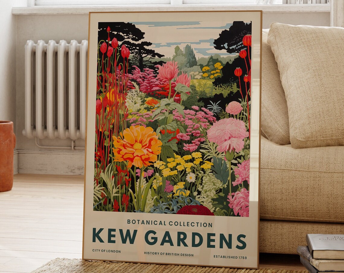 Kew Gardens Flower Poster Colourful Plant Print Wildflowers Botanical Garden Collection Nature Wildlife Gallery Wall Art London