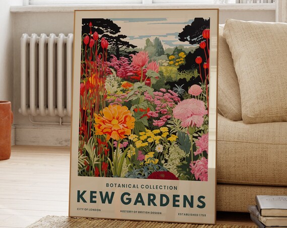 Kew Gardens Flower Poster Colourful Plant Print Wildflowers Botanical Garden Collection Nature Wildlife Gallery Wall Art London