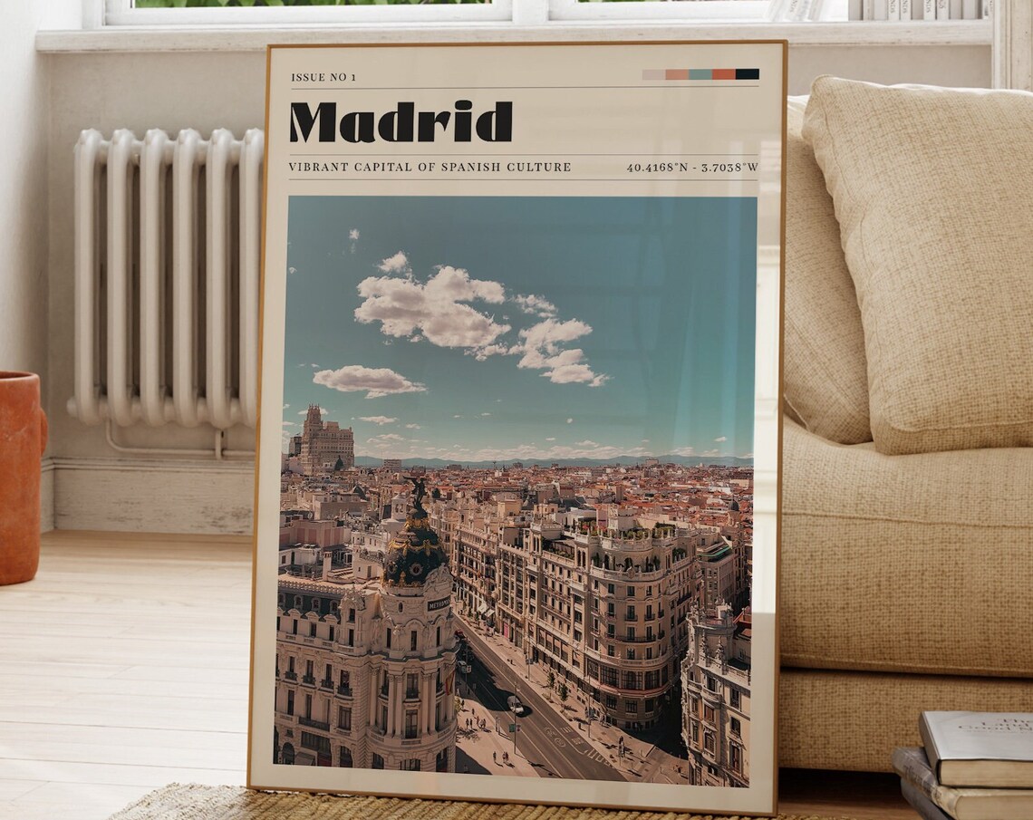 Madrid Spain Vibrant Capital Cityscape Photo Travel Art Poster