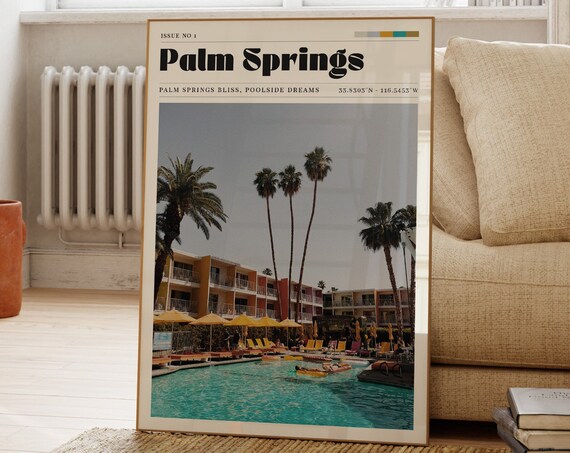 Palm Springs Pool Hotel Photography Travel Poster California Desert