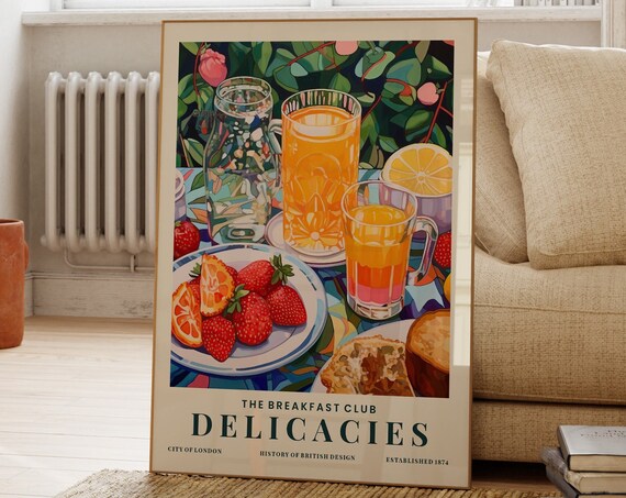 The Breakfast Club Delicacies Orange Juice Breakfast Art Poster