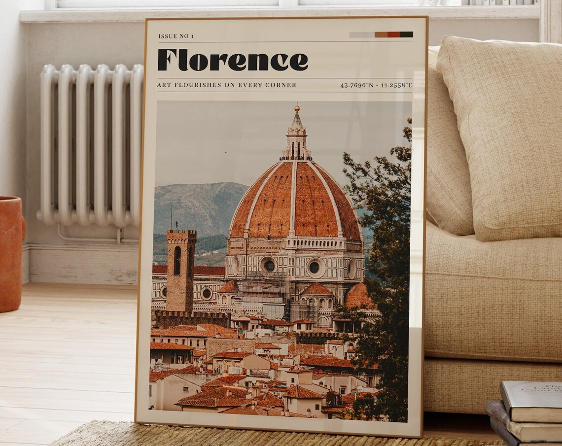 Florence Italy Duomo Cathedral Travel Poster Renaissance City Photography Art