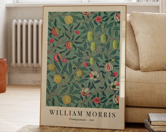 William Morris Pomegranate Print Vintage Botanical Gallery Wall Art