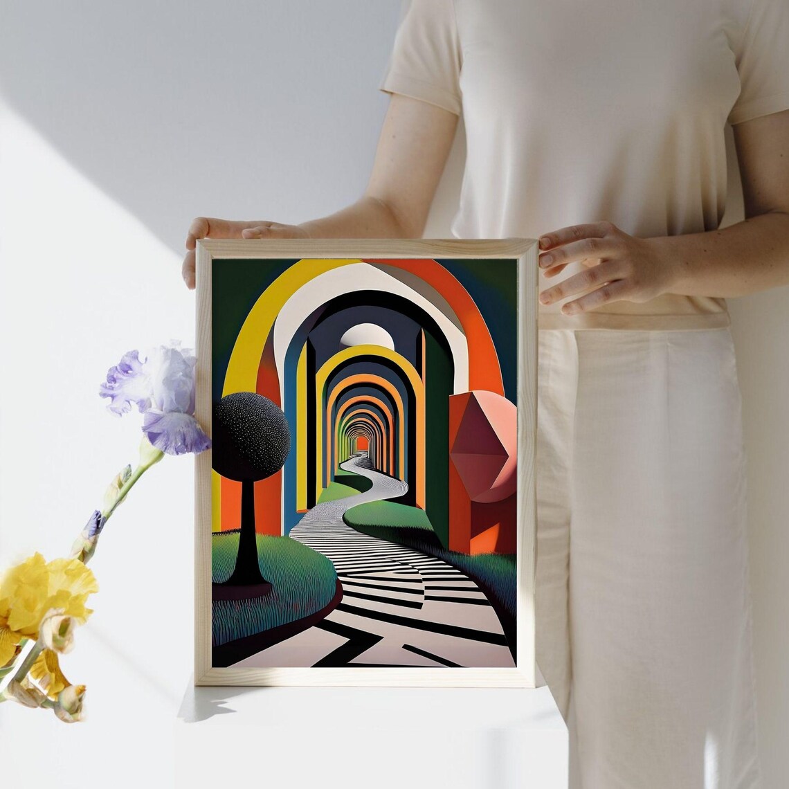 Colorful Abstract Arches, Modern Geometric Artwork - Image 3