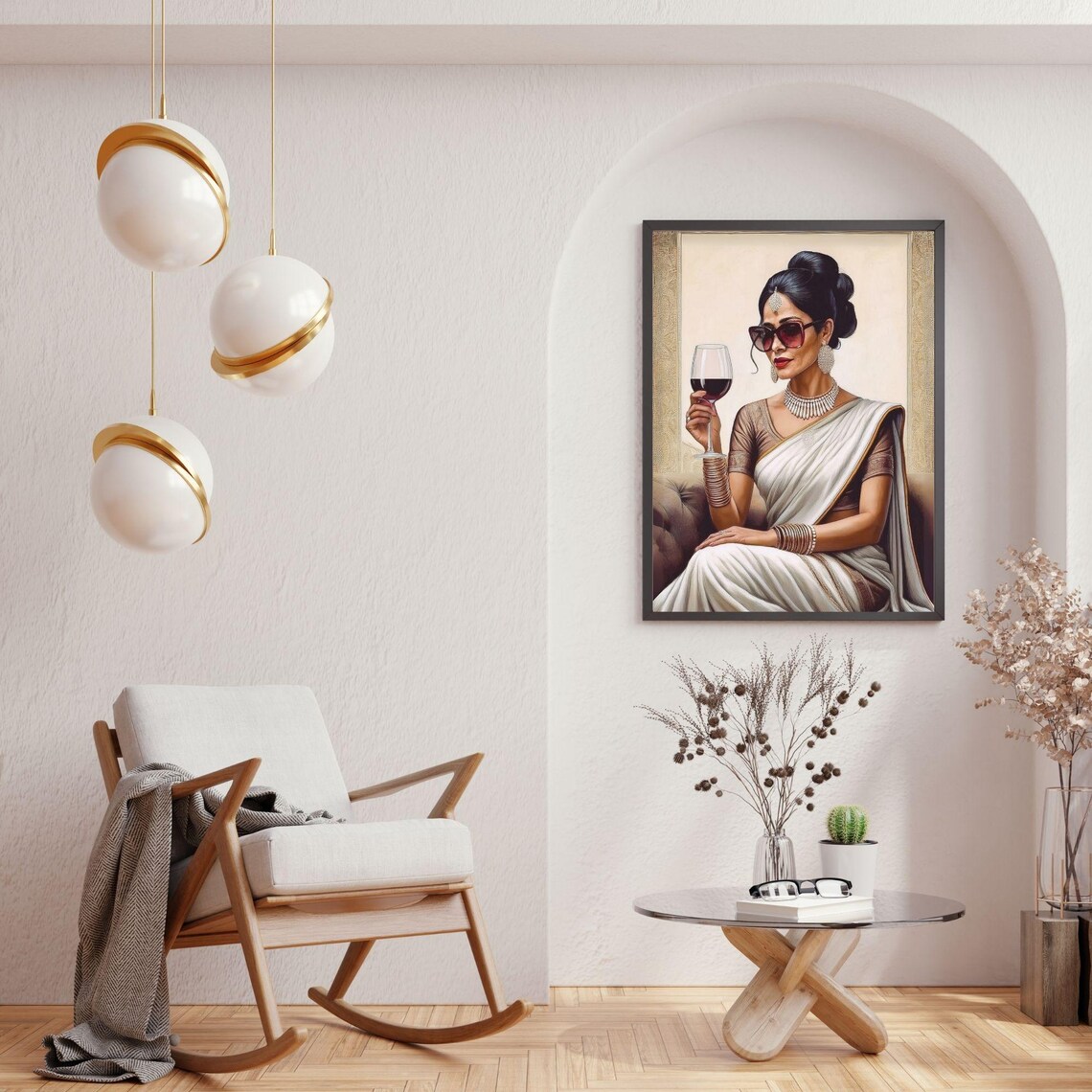 Indian Woman Wall Art, Ethnic Traditional Art - Image 5