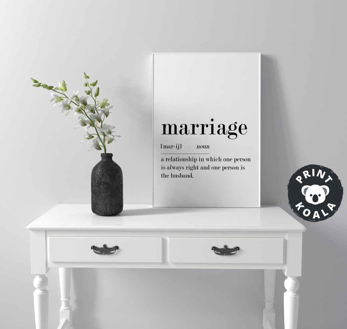 Marriage Funny Definition Dictionary Style Bedroom Humor Poster - Image 3