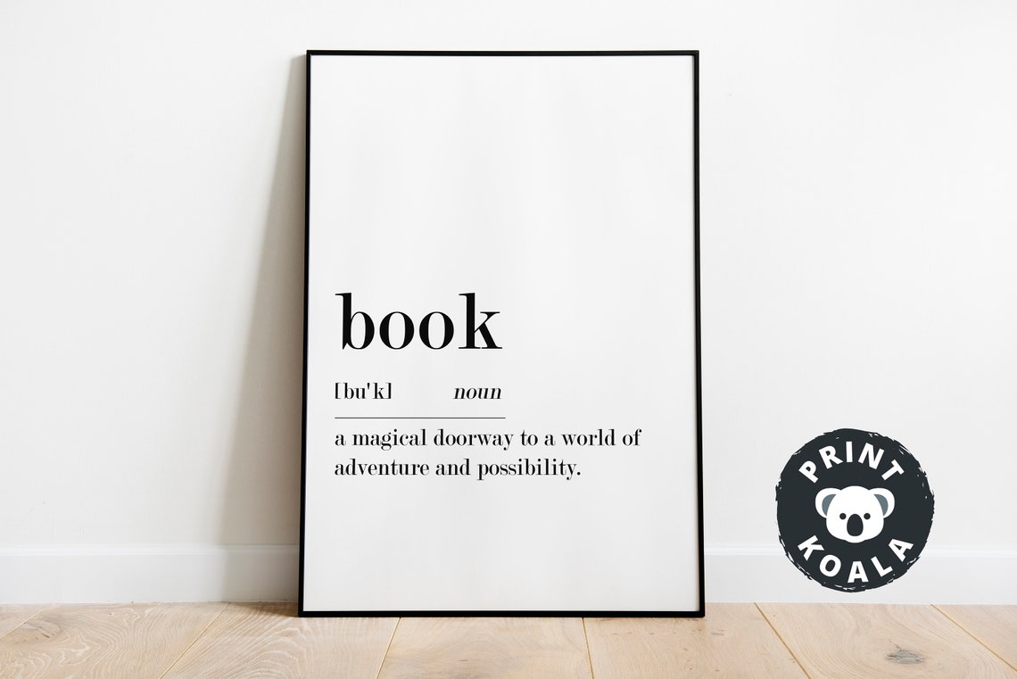 Book Definition Print Book Lover Gift Reading Nook Library Wall Decor - Image 5