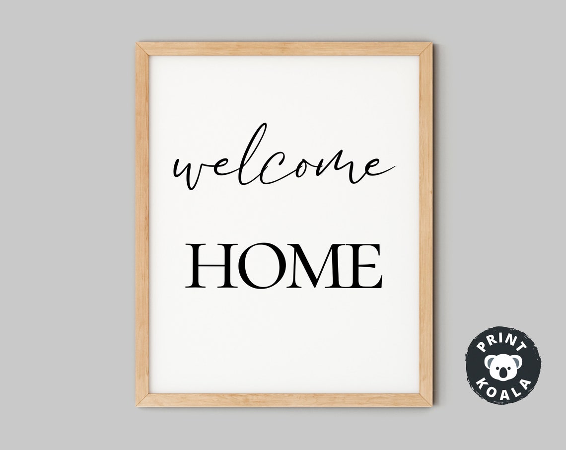 Welcome Home Script Quote Print Entryway Housewarming Wall Decor Art - Image 5